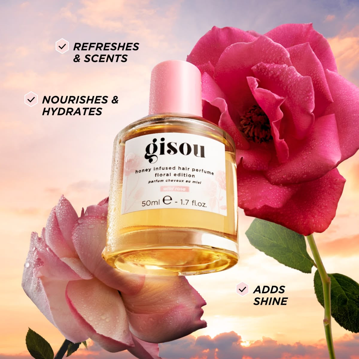 Honey Infused Hair Perfume WILD ROSE • 50ml