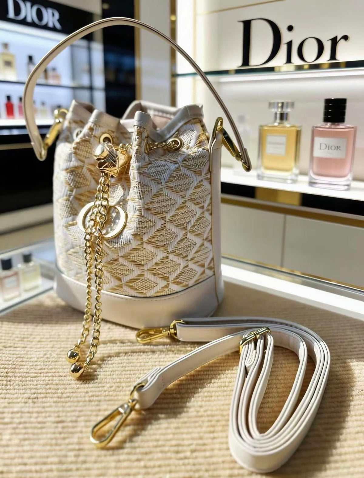 Dior Woven Gift Bucket Bag Limited Edition