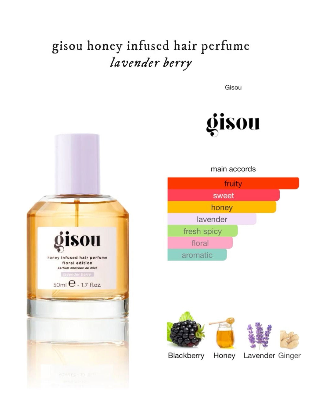 Gisou Honey Infused Hair Perfume • Lavender Berry 50ml